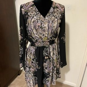 Xhilaration Black Floral Dress in Medium
